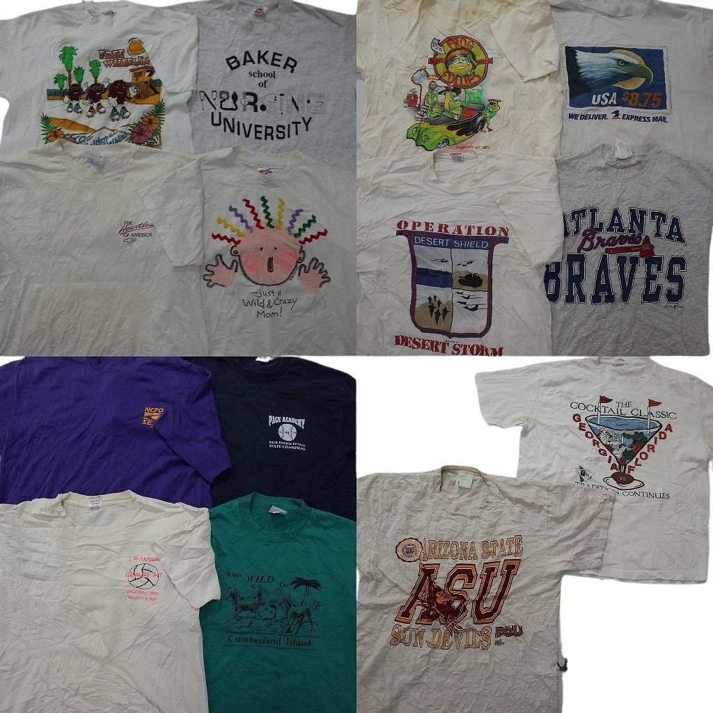 古着卸 まとめ売り ヴィンテージ シングルステッチ Tシャツ 14枚セット ( メンズ L ) フルーツオブザルーム ヘインズ 中古 古着 NF7479