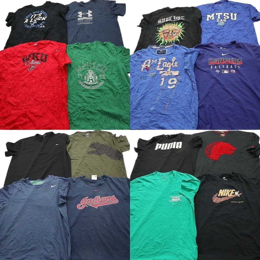古着卸 まとめ売り ブランドMIX Tシャツ 16枚セット ( メンズ 2XL ) アメリカンイーグル ディッキーズ チャンピオン 中古 古着 NF7485