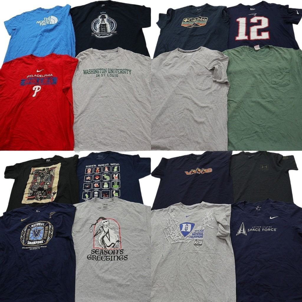 古着卸 まとめ売り ブランドMIX Tシャツ 16枚セット ( メンズ 2XL ) ノースフェイス コロンビア リーボック チャンピオン 中古 古着 NF7486