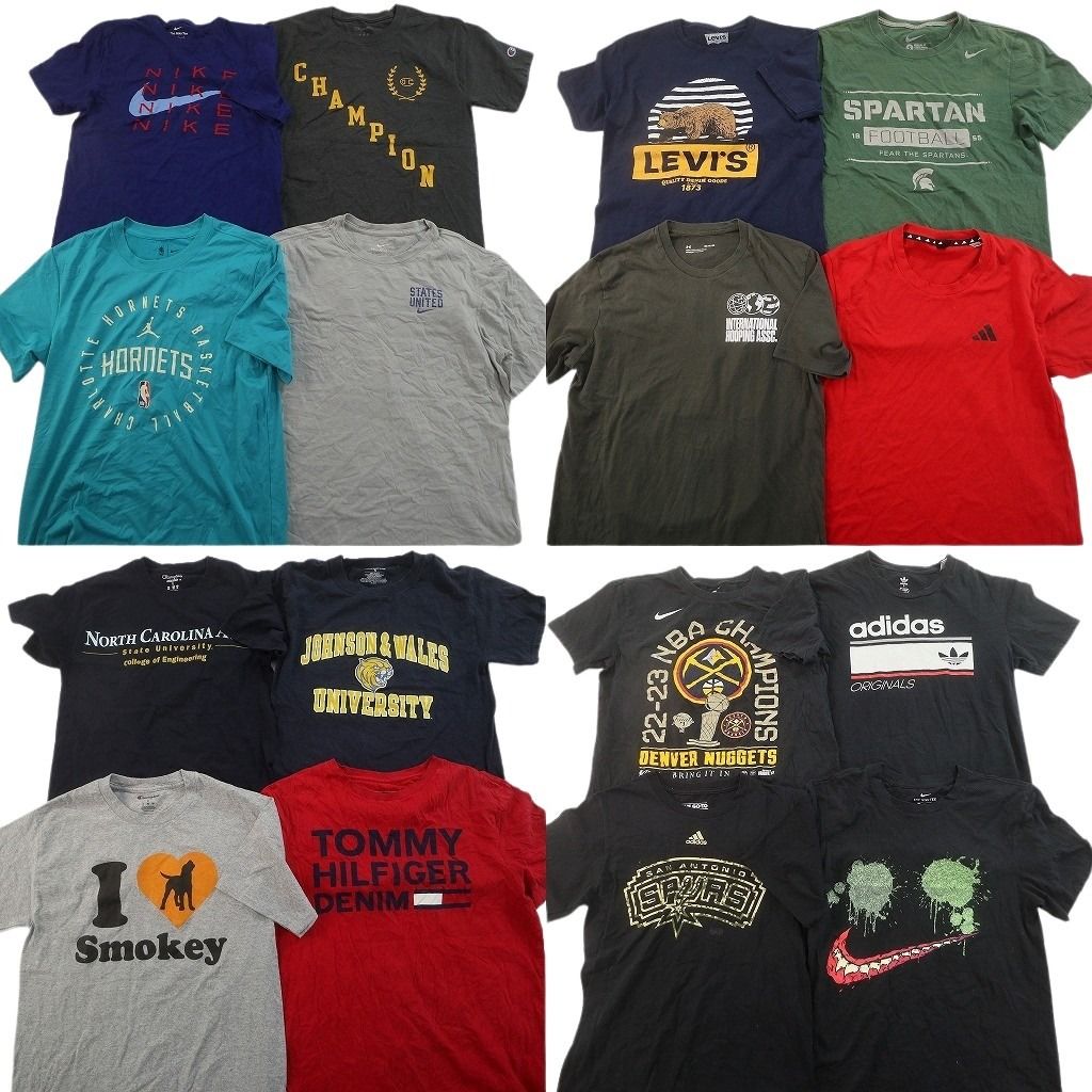 古着卸 まとめ売り ブランドMIX Tシャツ 16枚セット ( メンズ Ｓ ) リーバイス アディダス チャンピオン アンダーアーマー 中古 NF7511