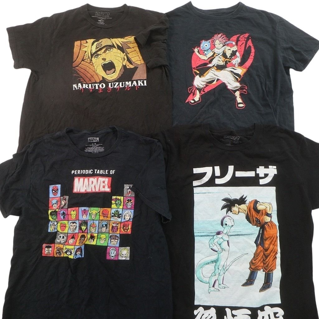 古着卸 まとめ売り キャラクター Tシャツ 16枚セット ( メンズ L ) スーパーマン ピカチュウ ミッキーマウス 孫悟空 中古 古着 NF7517 古着卸 まとめ売り キャラクター Tシャツ 16枚セット ( メンズ L