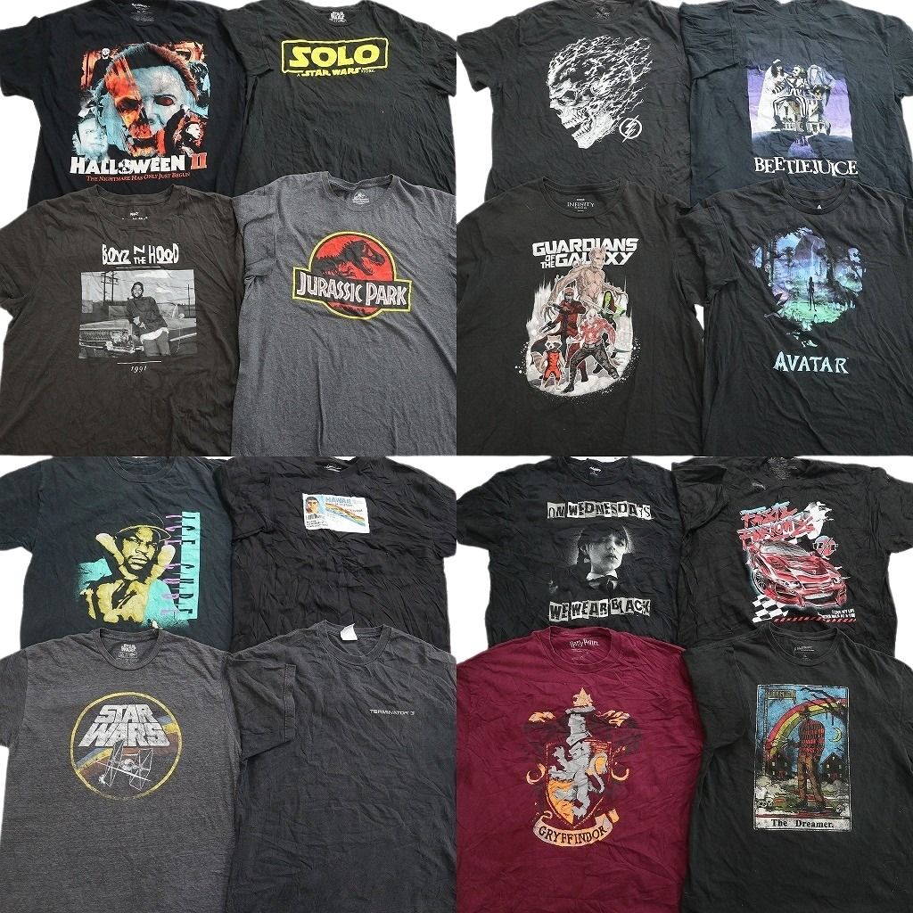 古着卸 まとめ売り 映画・ドラマ Tシャツ 16枚セット ( メンズ XL ) ハリーポッター エルム街の悪夢 スターウォーズ 中古 古着 NF7535