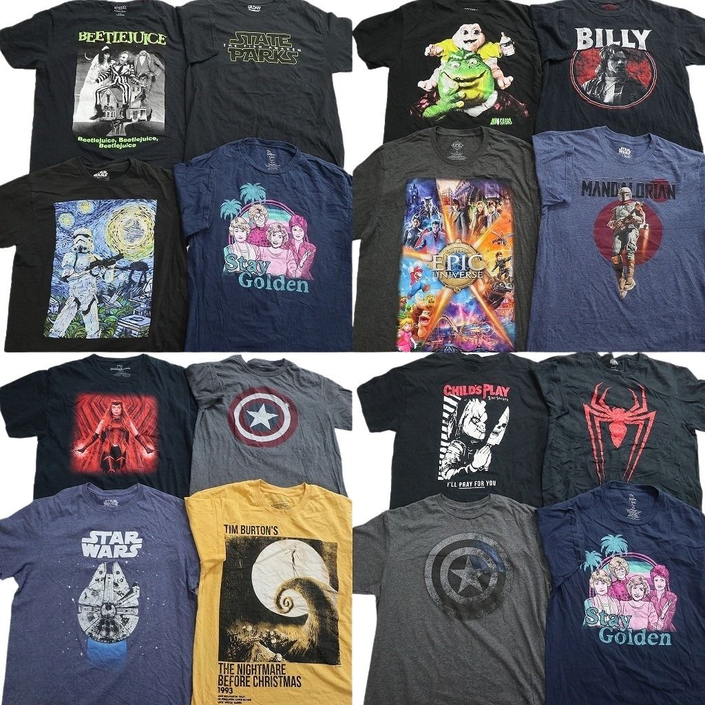 古着卸 まとめ売り 映画・ドラマ Tシャツ 16枚セット ( メンズ L ) スパイダーマン キャプテンアメリカ チャイルドプレイ 中古 古着 NF7539 13,206円