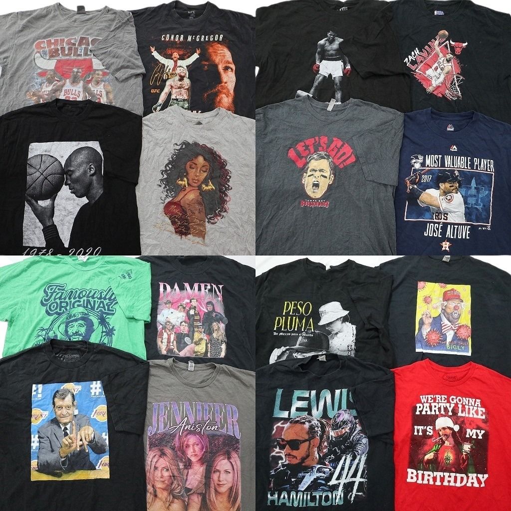 古着卸 まとめ売り 人物 Tシャツ 16枚セット ( メンズ XL ) モハメド・アリ ホセ・アルトゥーベ ザック・ラビーン 中古 古着 NF7551