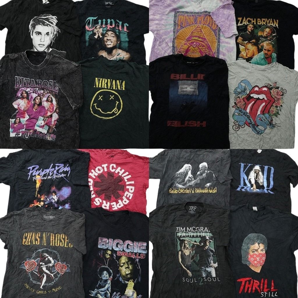 古着卸 まとめ売り 音楽・バンド Tシャツ 16枚セット ( メンズ L ) マイケルジャクソン ビギー ビリーアイリッシュ 中古 古着 NF7558 18,461円