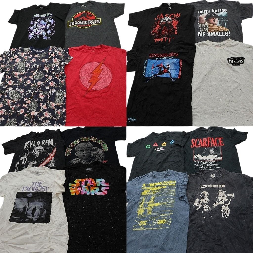 古着卸 まとめ売り 映画・ドラマ Tシャツ 16枚セット ( メンズ M ) スカーフェイス スターウォーズ スパイダーマン 中古 古着 NF7567