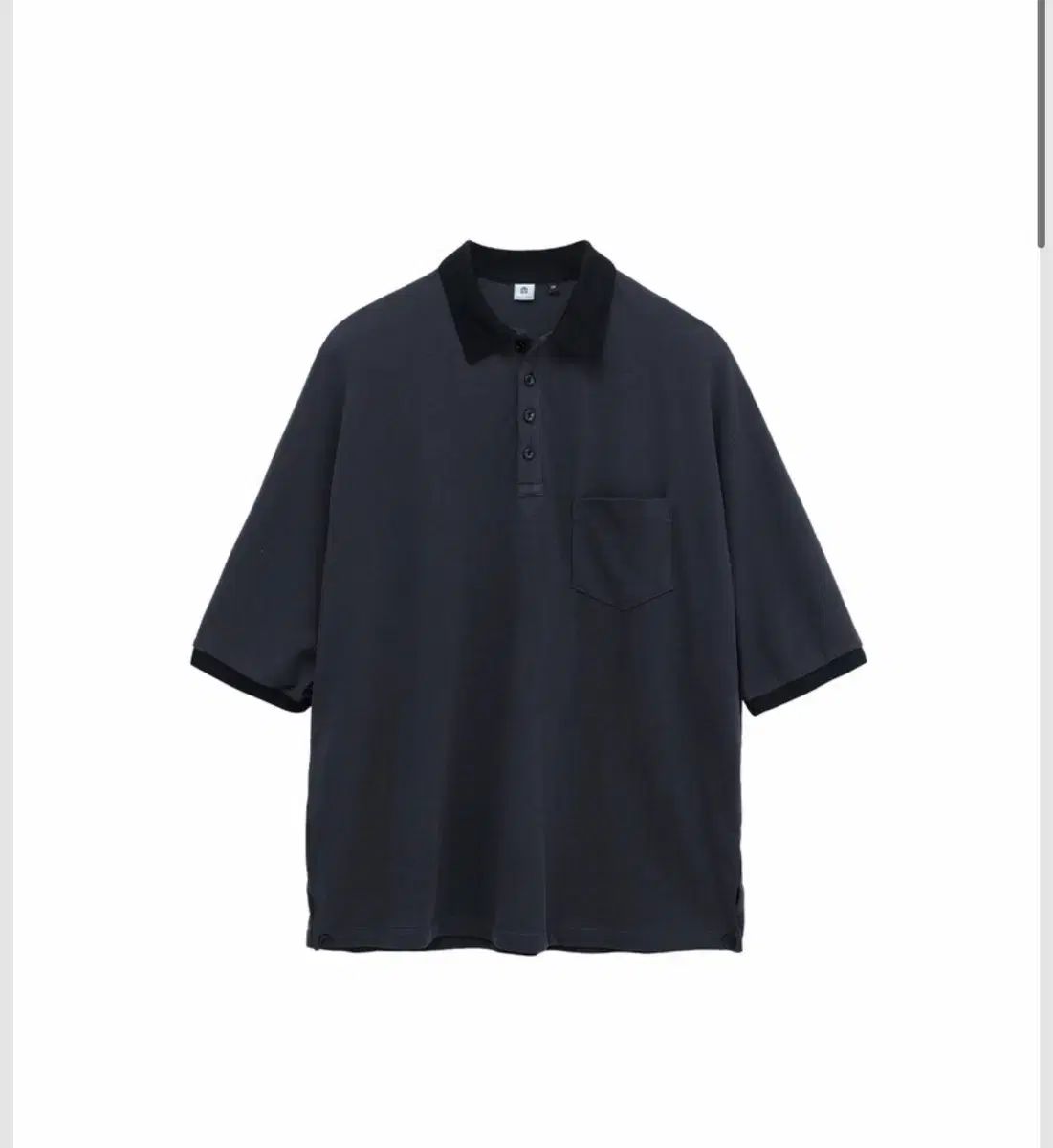 4)ポリテル ルーズPK Tシャツ チャコールネイビー