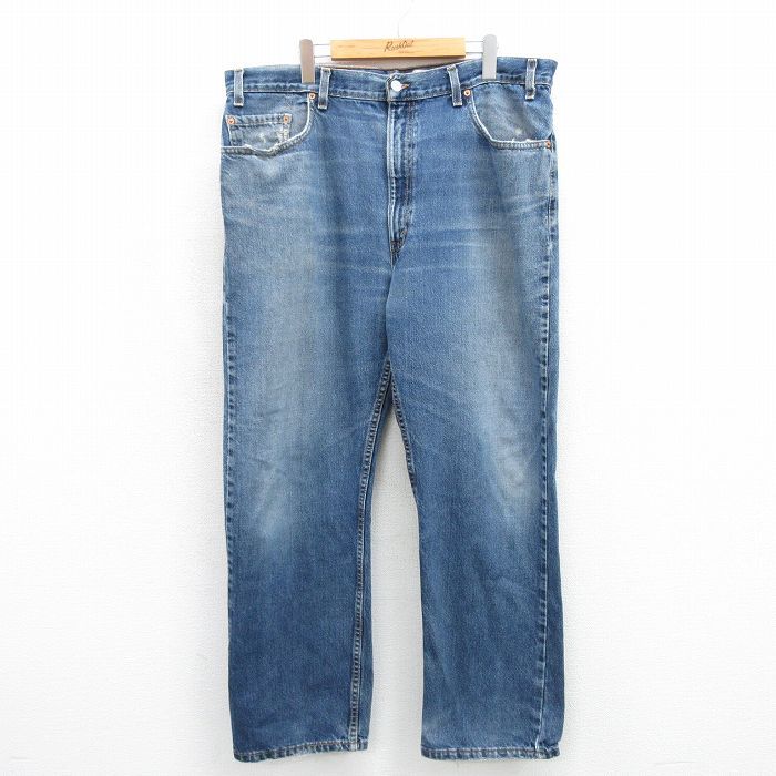 W40/古着 ジーンズ Levis リーバイス 505 メンズ 00年代 00s ヒゲ 大きいサイズ コットン ネイビー デニム 26jul04