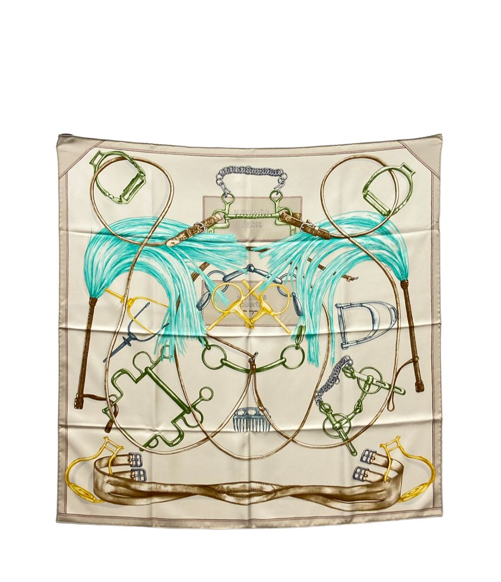 美品 エルメス スカーフ カレ90 シルク 100% Projets Carres au Crayon レディース HERMES