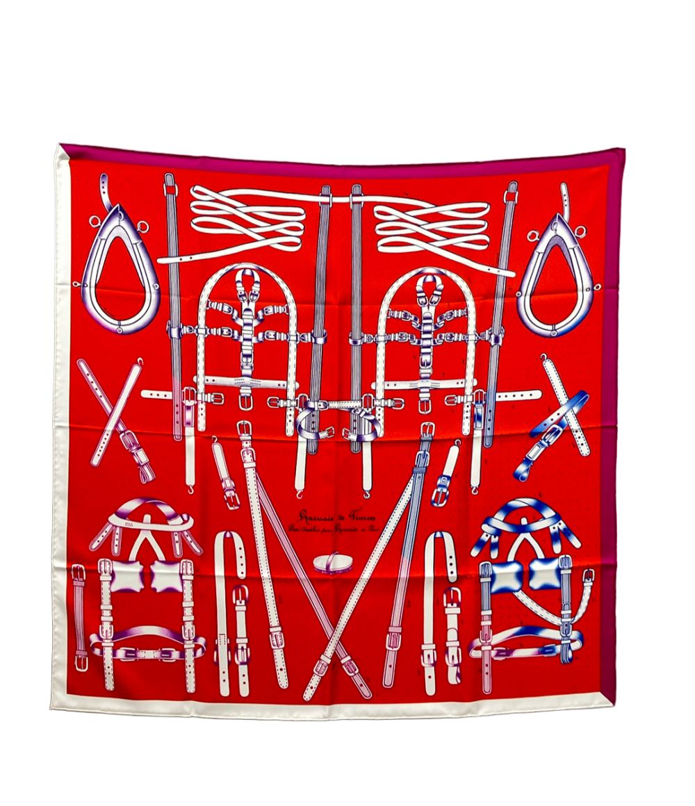 美品 エルメス スカーフ カレ90 シルク 100% アルネドゥティモン レディース HERMES