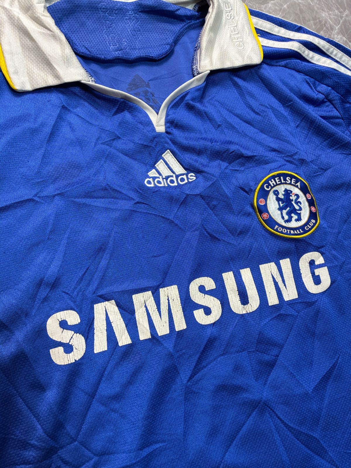 チェルシー 2008-09 ホーム ゲームシャツ adidas ブルー L~XL相当