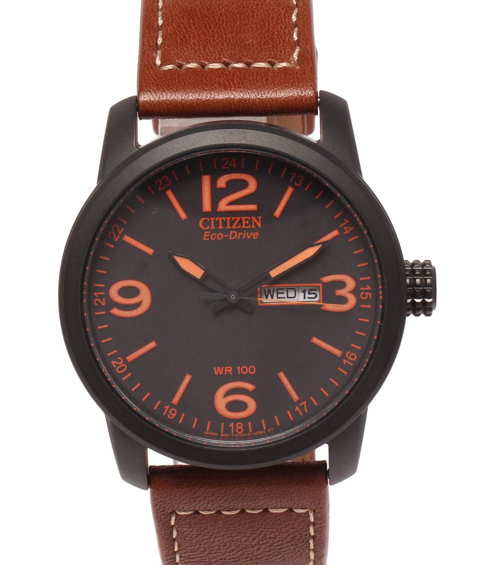 美品 シチズン 腕時計 ミリタリー エコドライブ BM84765-26E ソーラー ブラック メンズ CITIZEN