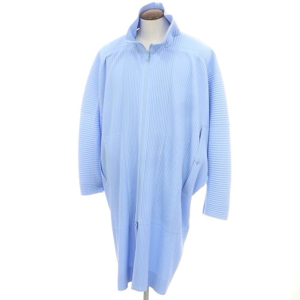 【中古】オム プリッセ イッセイミヤケ HOMME PLISSE ISSEY MIYAKE プリーツ加工 プリーツコート ライトブルー【サイズ表記なし(L位)】【メンズ】