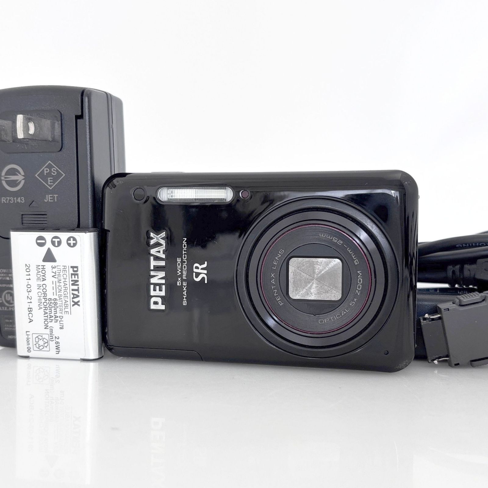 ペンタックス】PENTAX Optio S1 ブラック デジタルカメラ +バッテリー