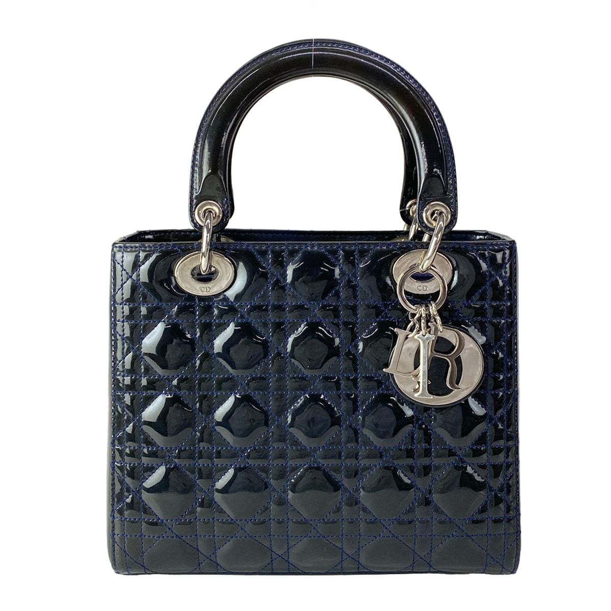 DIOR/ChristianDior(ディオール/クリスチャンディオール) ハンドバッグ レディディオールミディアムバッグ ダークネイビー レザー