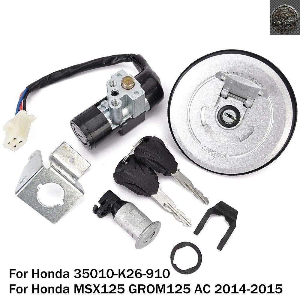 HONDA MSX125 GROM125 AC 2014 2015 MOTORCYCLE IGNITION FUEL GAS TANK CAP COVER LOCK 35010-K26-910 7,550円