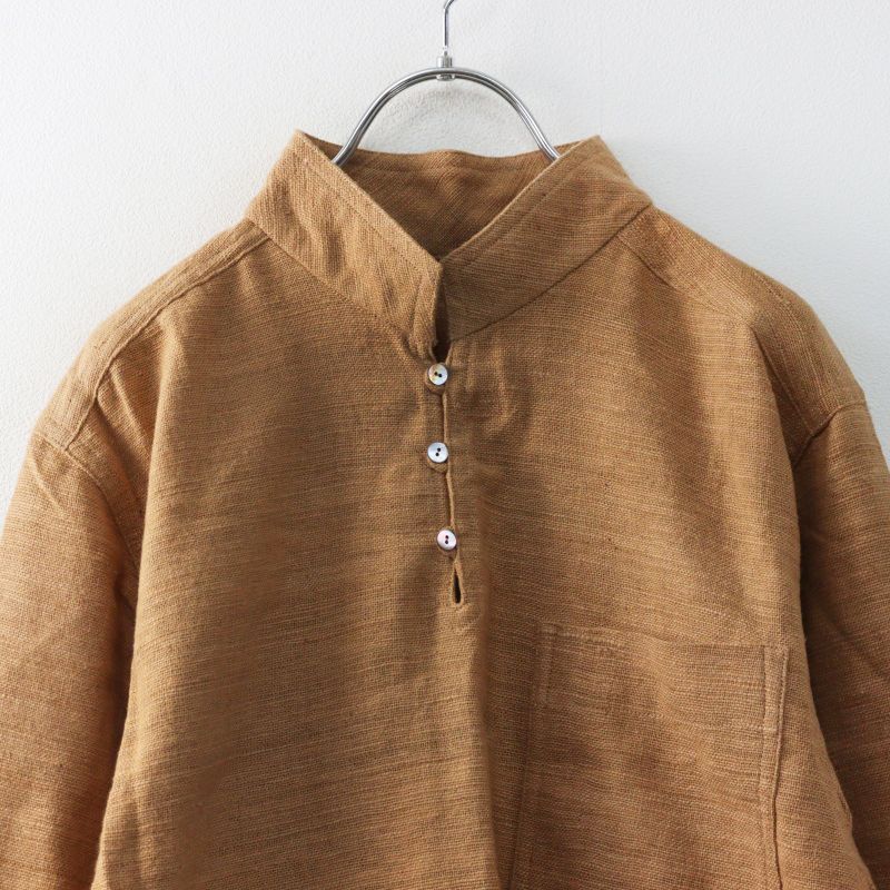 美品 うさと USAATO 手織り 天然草木染め シャツ ベージュ／トップス
