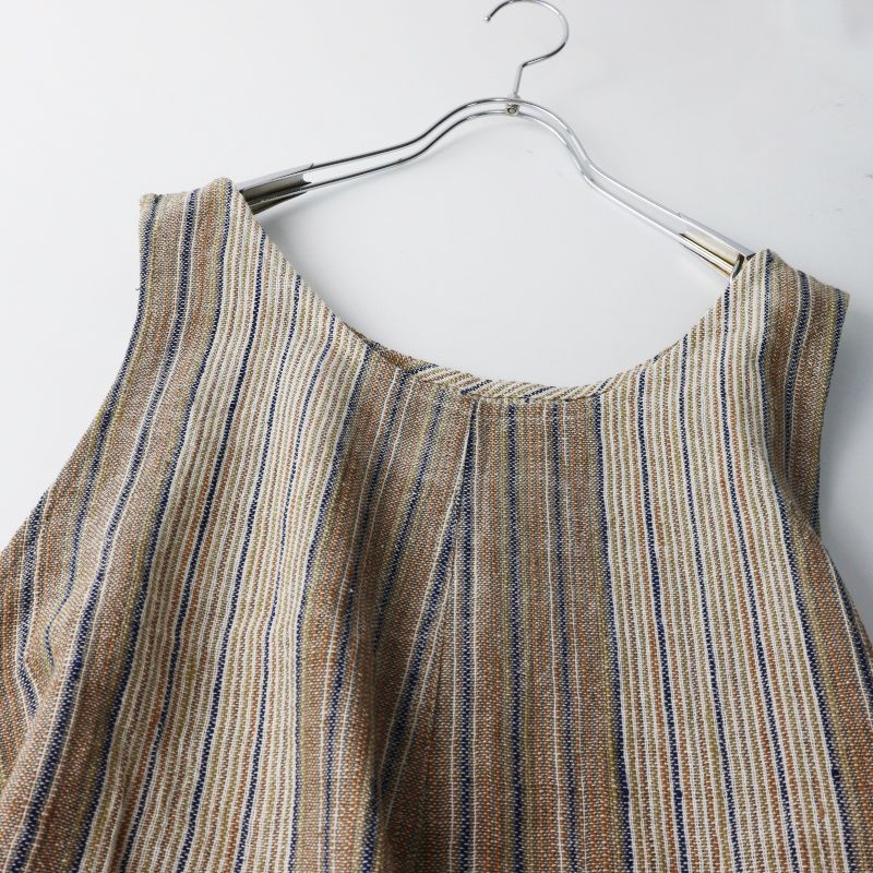 美品 うさと USAATO 手織り 天然草木染め 藍染め ノースリーブ ワイド