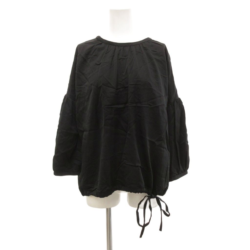 【美品】FOXEY NEW YORK フォクシーニューヨーク 長袖ブラウス　黒 フォクシーニューヨーク FOXEY NEW YORK ブラウス 長袖 サテン生地 38
