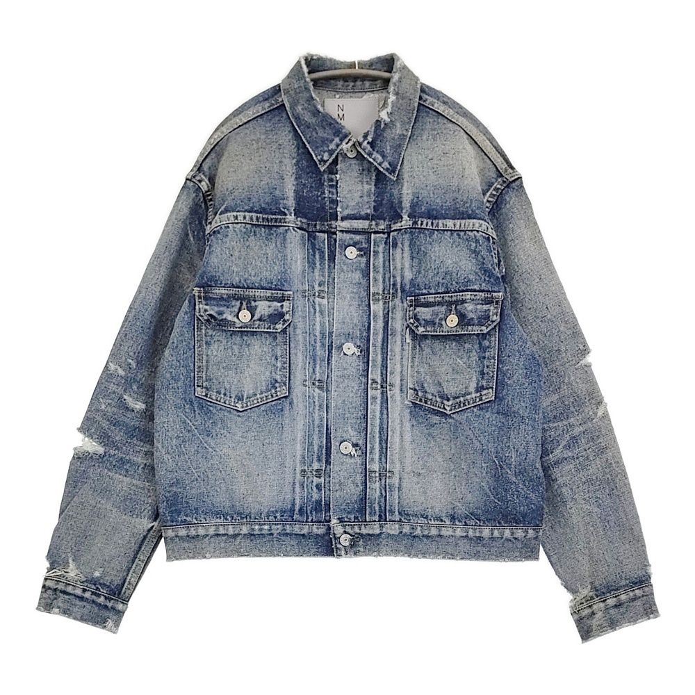 New Manual #006 LV 2ND T-BACK JACKET 定価81400円 ダメージ加工 デニムジャケット インディゴ ブルー メンズ ニューマニュアル【中古】6-0704M♪