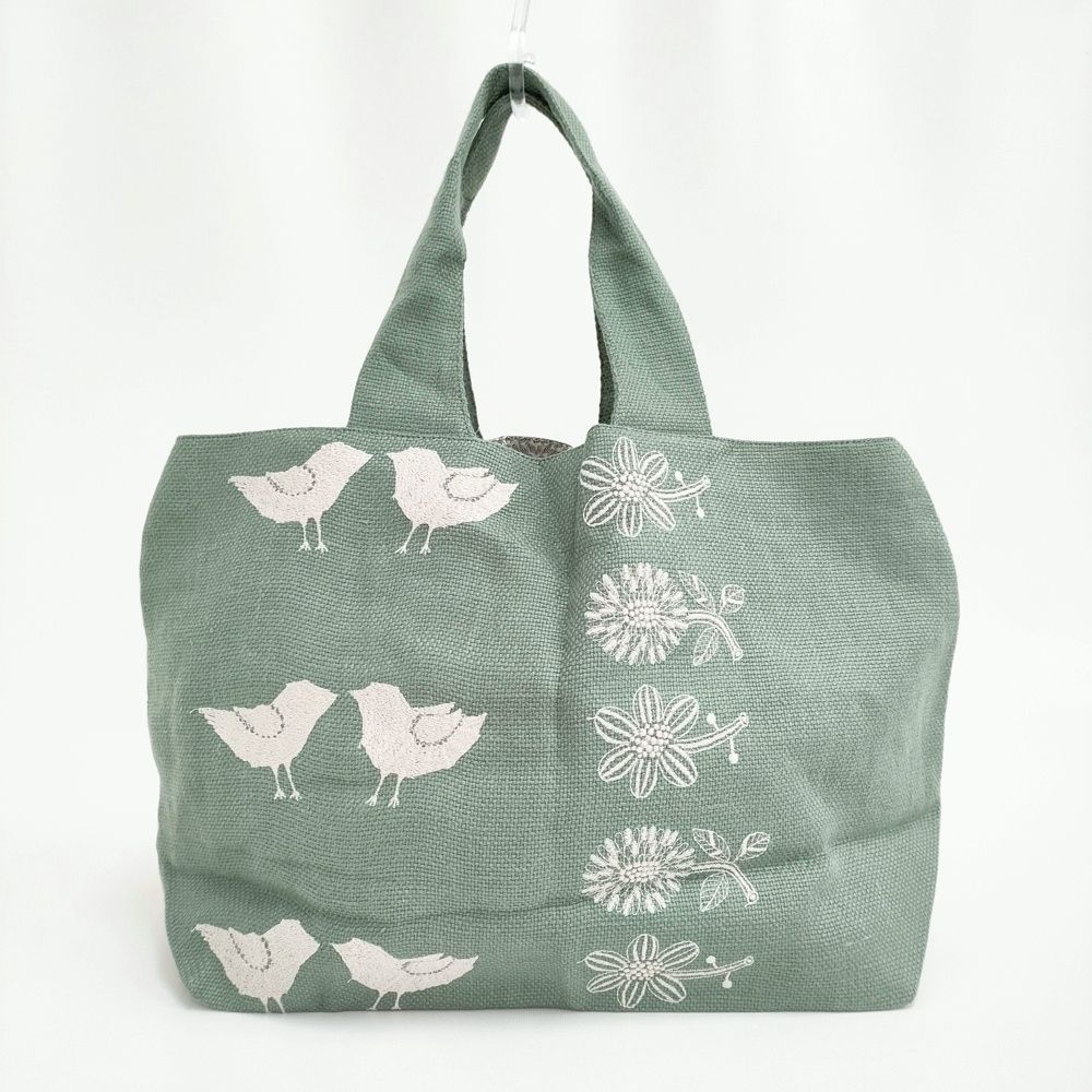 mina perhonen 美品 tori to hana 鳥と花 刺繍 パニーニバッグ ys9897