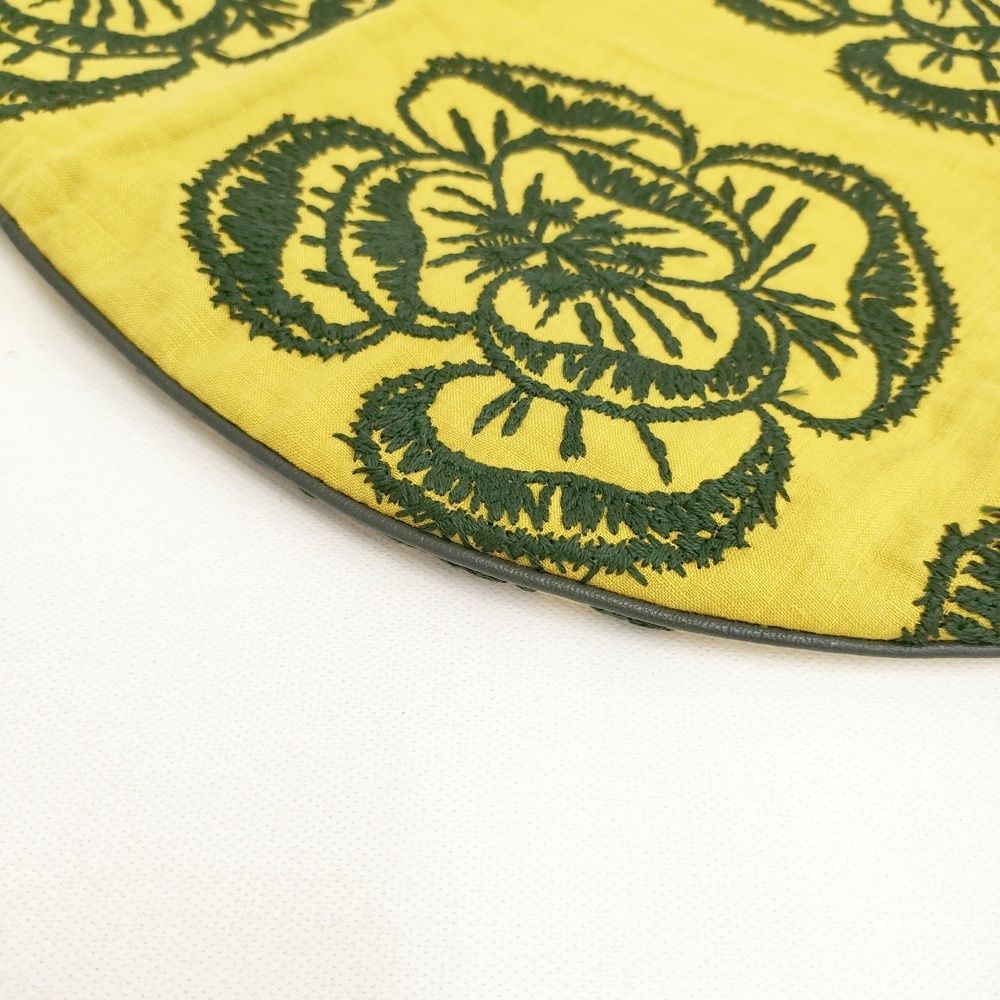 mina perhonen 美品 hope vs9854 エッグバッグ 刺繍 リネン フラワー