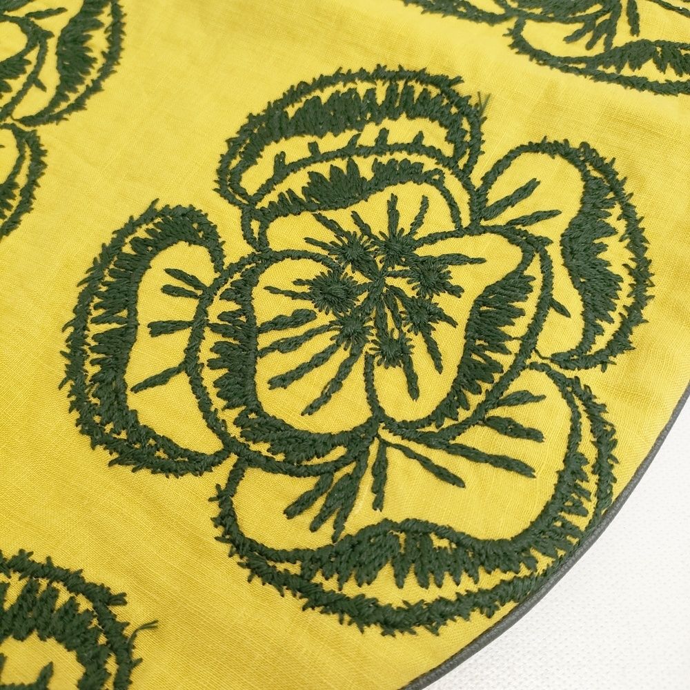 mina perhonen 美品 hope vs9854 エッグバッグ 刺繍 リネン フラワー