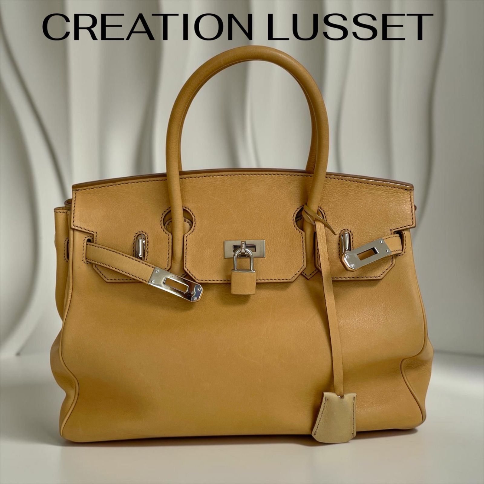 イタリア製　CREATION LUSSET 2wayハンドバッグ ベージュ ショルダーバッグ