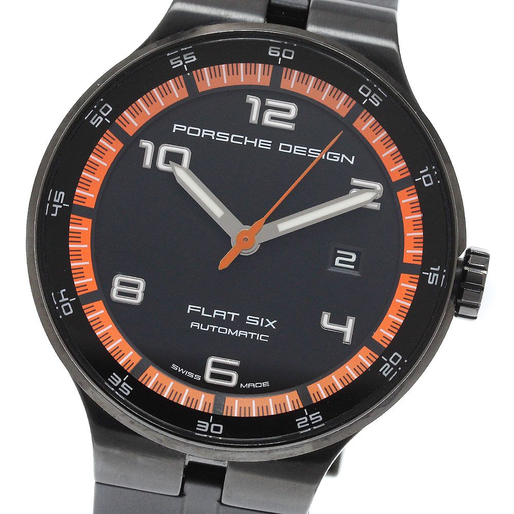 ポルシェデザイン Porsche Design 6350.43 フラットシックス P6350 デイト 自動巻き メンズ 極美品 保証書付き_970948