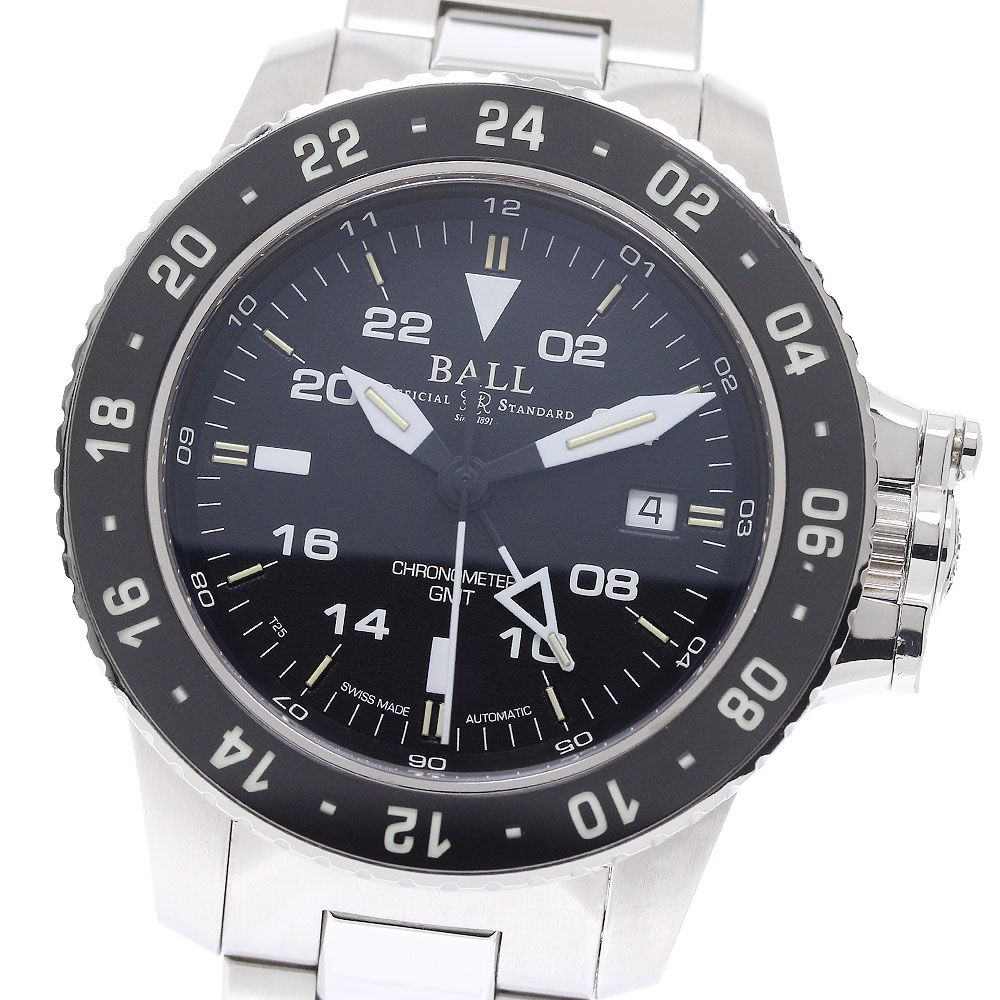 ボールウォッチ BALLWATCH DG2016A-SCJ-BK エアロ GMT デイト 自動巻き メンズ 良品 保証書付き_962537