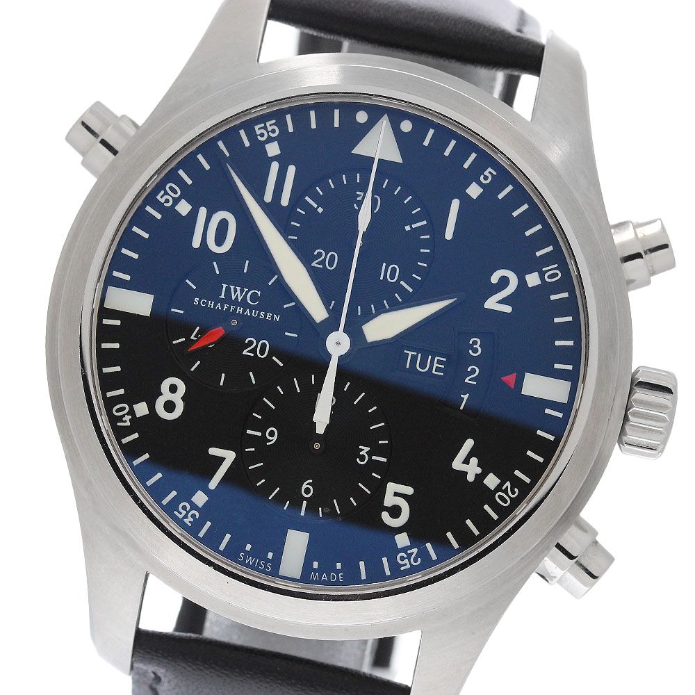 IWC IWC SCHAFFHAUSEN IW377801 パイロットウォッチ ダブルクロノグラフ デイデイト 自動巻き メンズ 良品 _969466