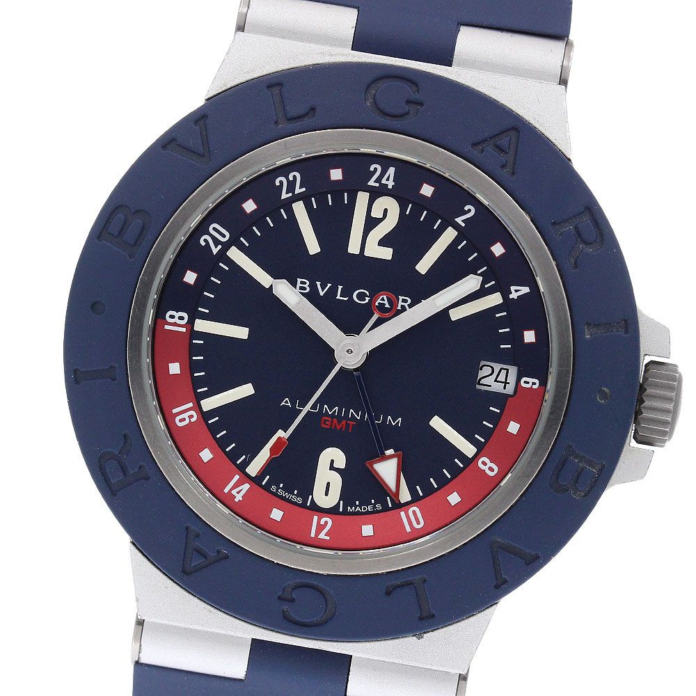 ブルガリ BVLGARI BB40ATGMT アルミニウム GMT デイト 自動巻き メンズ 内箱・保証書付き_971419
