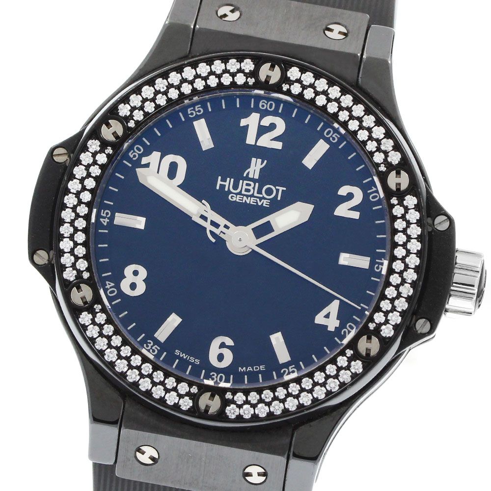 ウブロ HUBLOT 361.CV.1270.RX.1104 ビッグバン ブラックマジック ダイヤベゼル クォーツ ボーイズ 美品 保証書付き_970532 ウブロ HUBLOT 361.CV.1270.RX.1104 ビッグバン ブラックマジック