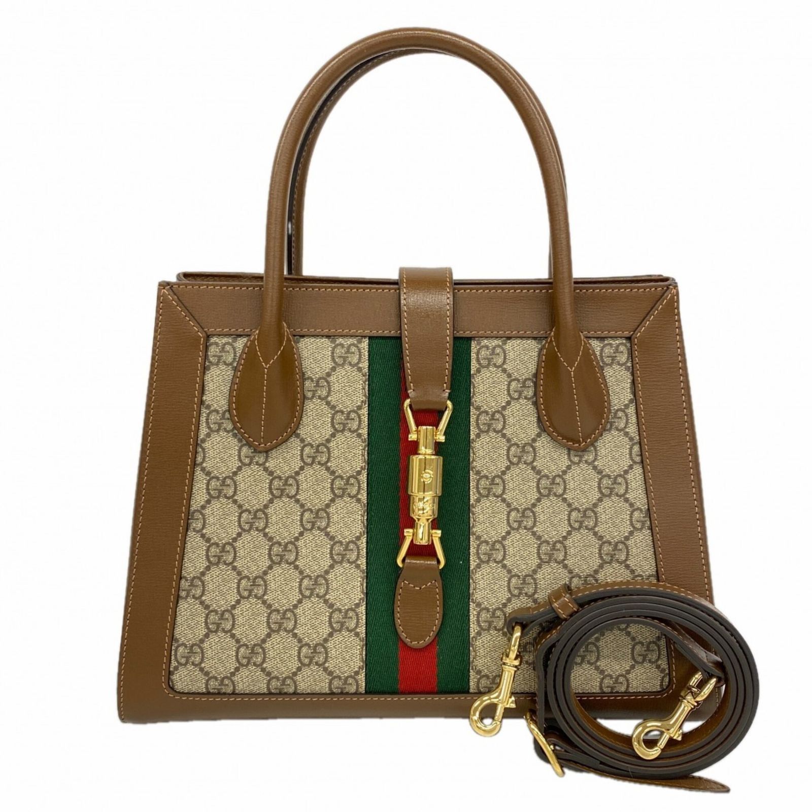 グッチ(Gucci) グッチ ハンドバッグ GGスプリーム シェリーライン ジャッキー 649016 ブラウン 2wayバッグレディース