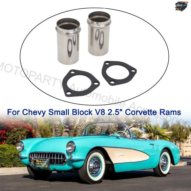 シボレー スモールブロック V8 SBC コルベット ラムズホーン マニホールド用 2.5インチ ドロップダウン スタブ エキゾーストパイプ 溶接式
