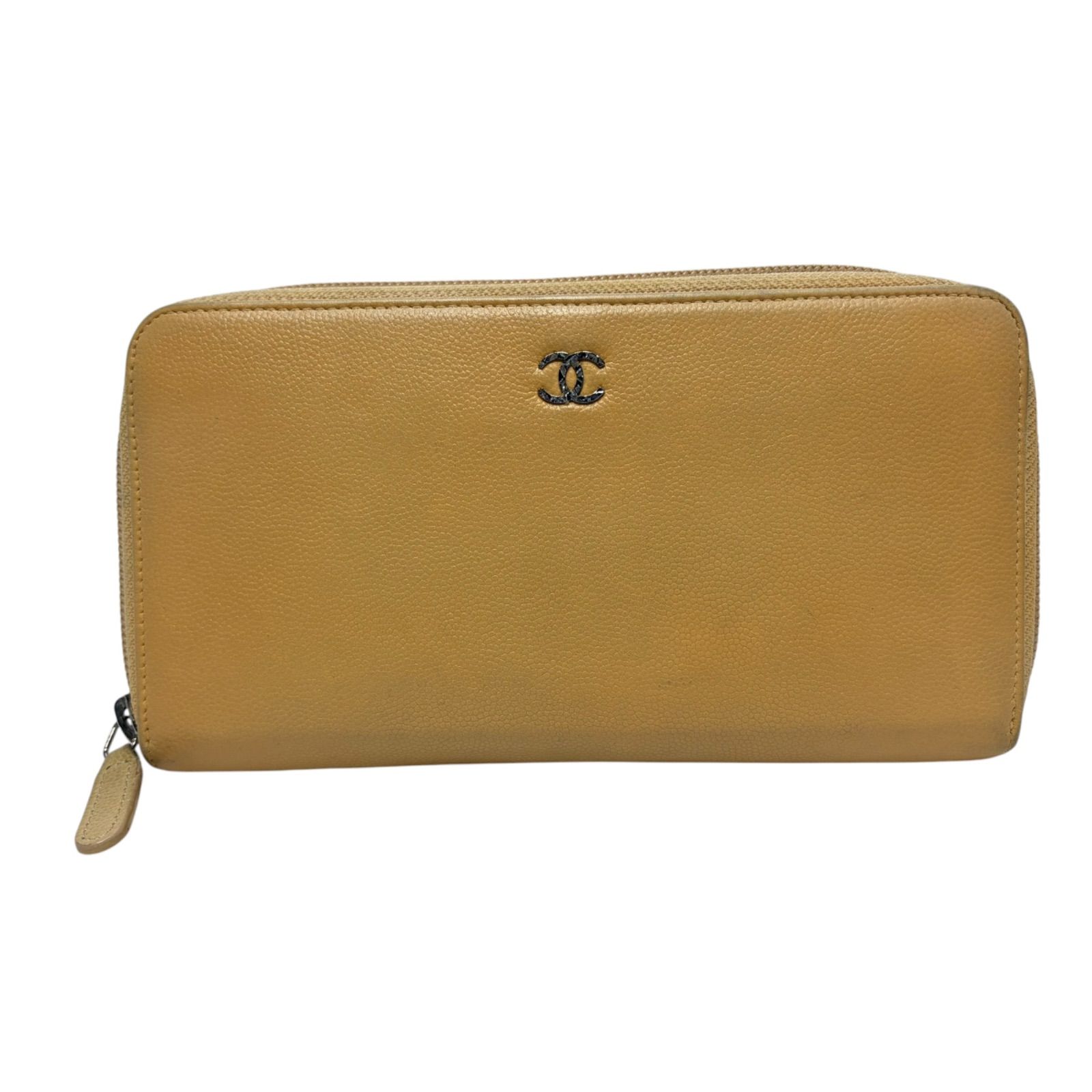 4753 CHANEL シャネル 長財布 キャビアスキン ココマーク ベージュ