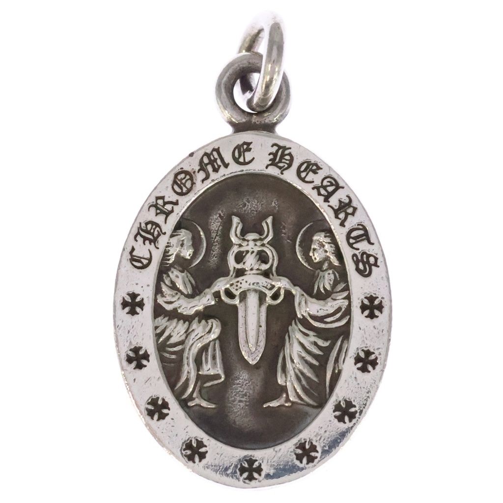 CHROME HEARTS (クロムハーツ) ANGEL MEDAL OVAL オーバルエンジェルメダル ペンダントトップ シルバー BCA207