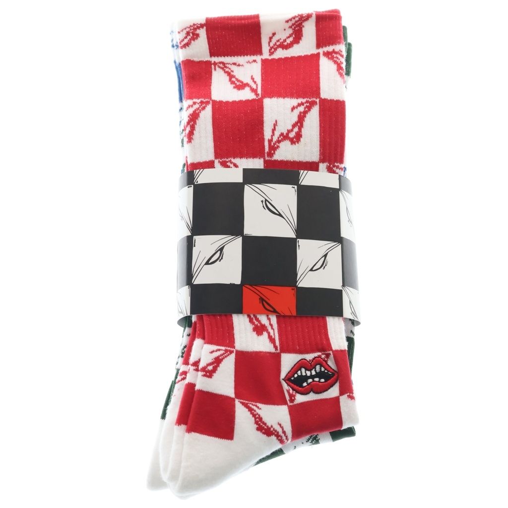 クロムハーツ PRO 99 EYES Socks 99アイズチョンパー刺繍靴下 CHROME HEARTS (クロムハーツ) ×MATTY BOY 99 Eyes Chomper Socks 3PK