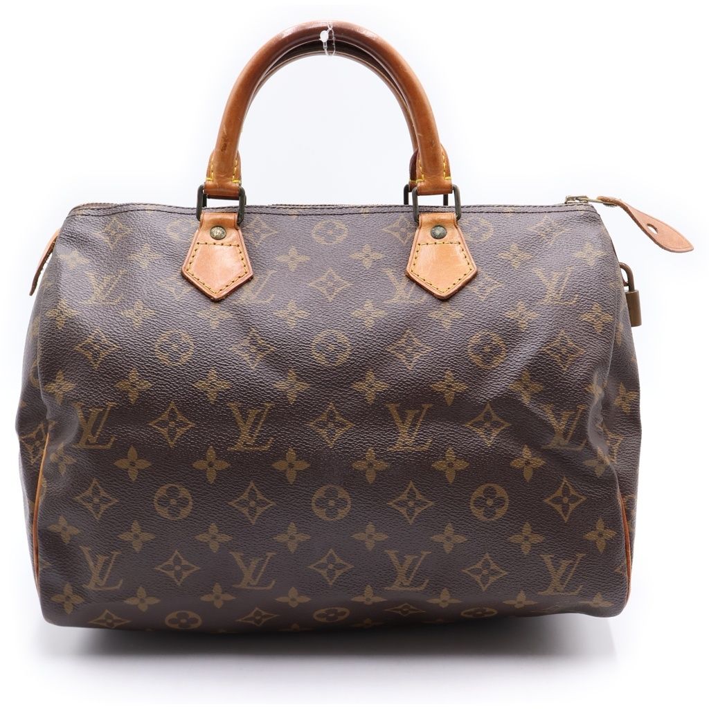 LOUIS VUITTON (ルイヴィトン) モノグラム スピーディ25 ハンドバッグ ボストンバッグ ブラウン レザー×PVC M41528 ゴールド金具