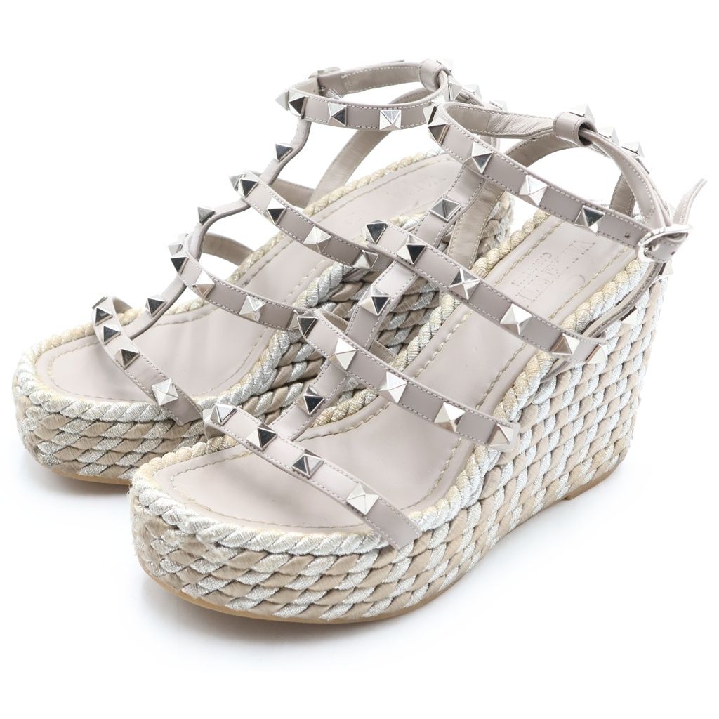 VALENTINO (ヴァレンティノ) ロックスタッズ ジュート ウェッジソール