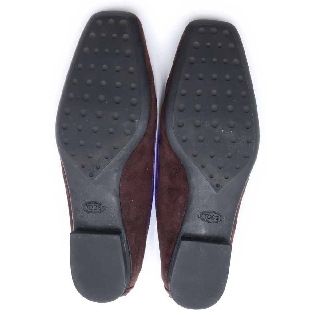 TOD'S (トッズ) スエード パンプス ローファー フラットシューズ