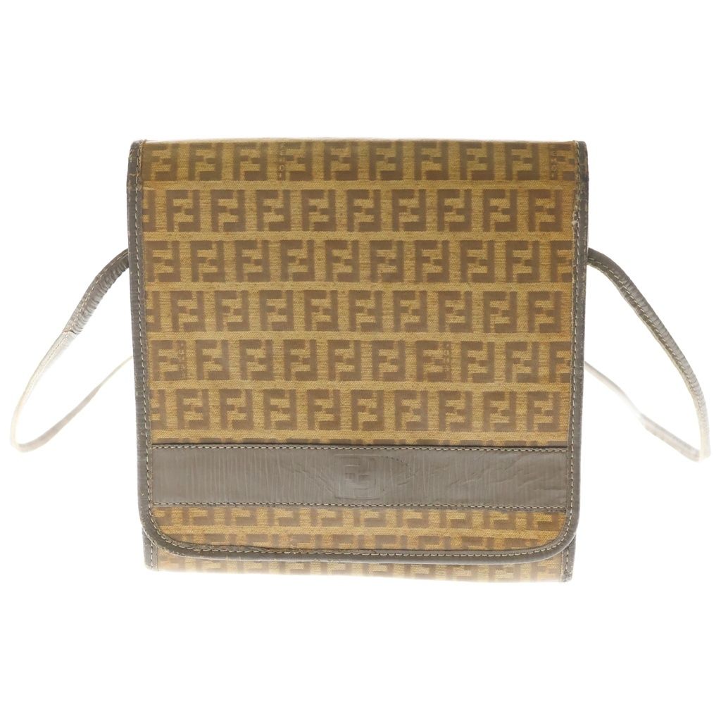 FENDI (フェンディ) Zucchino ズッキーノ PVCレザーショルダーバッグ ベージュ 8,633円