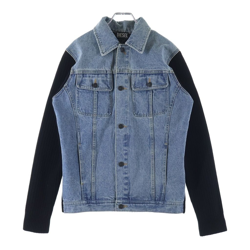 DIESEL (ディーゼル) ニット切替 デニムジャケット コットン×ウール 