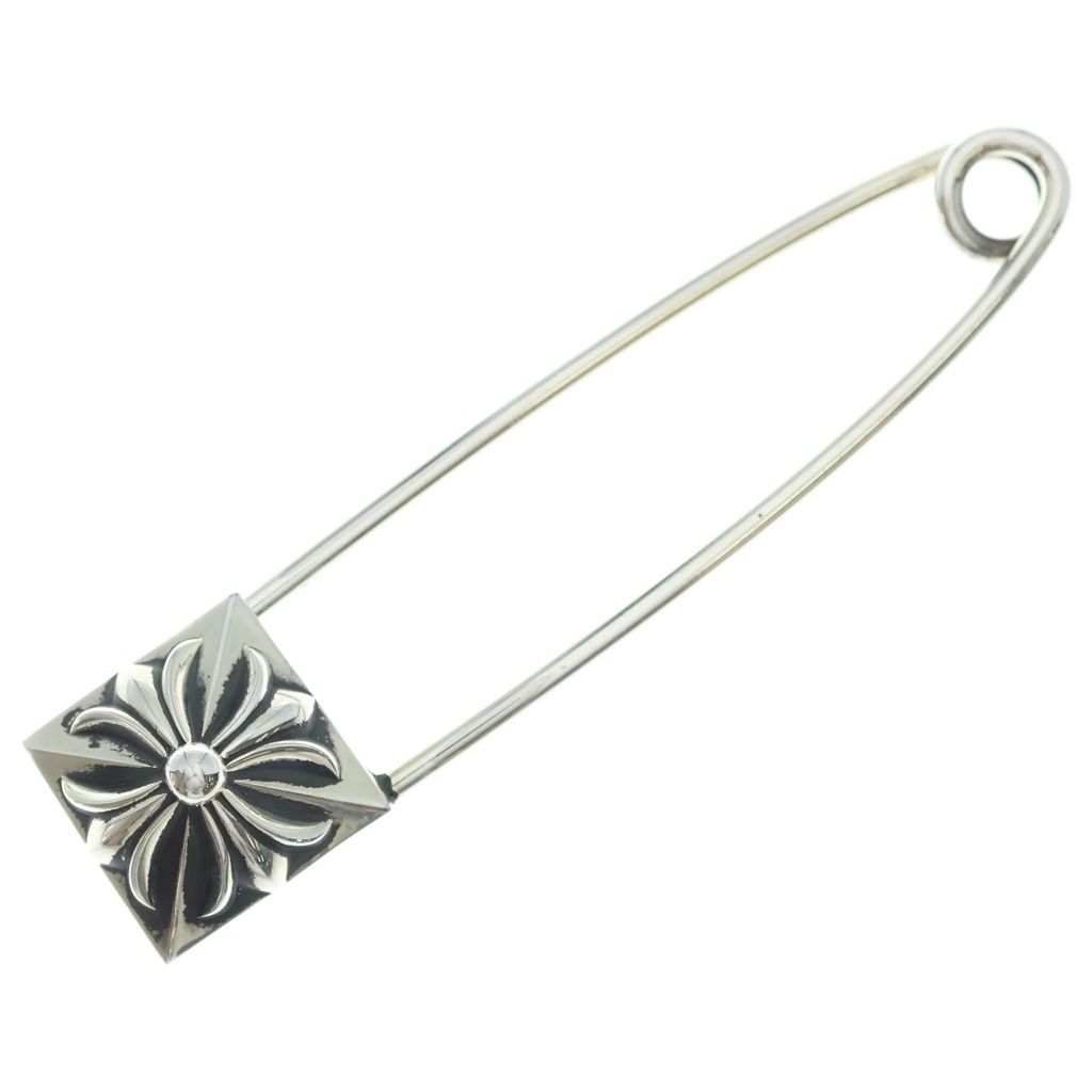 CHROME HEARTS (クロムハーツ) SAFETY PIN XL エクストララージセーフティピン シルバーネックレストップ