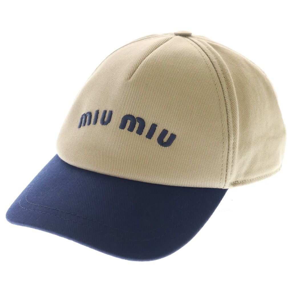 miumiu (ミュウミュウ) 26SS ロゴ刺繍 バイカラー ドリルベースボール
