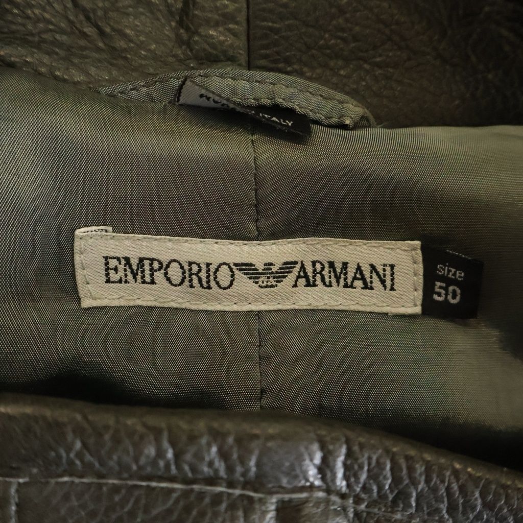 EMPORIO ARMANI (エンポリオアルマーニ) カウレザー ロングコート
