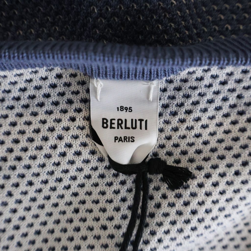 Berluti (ベルルッティ) ワッペン コットン×シルク Vネック ニット