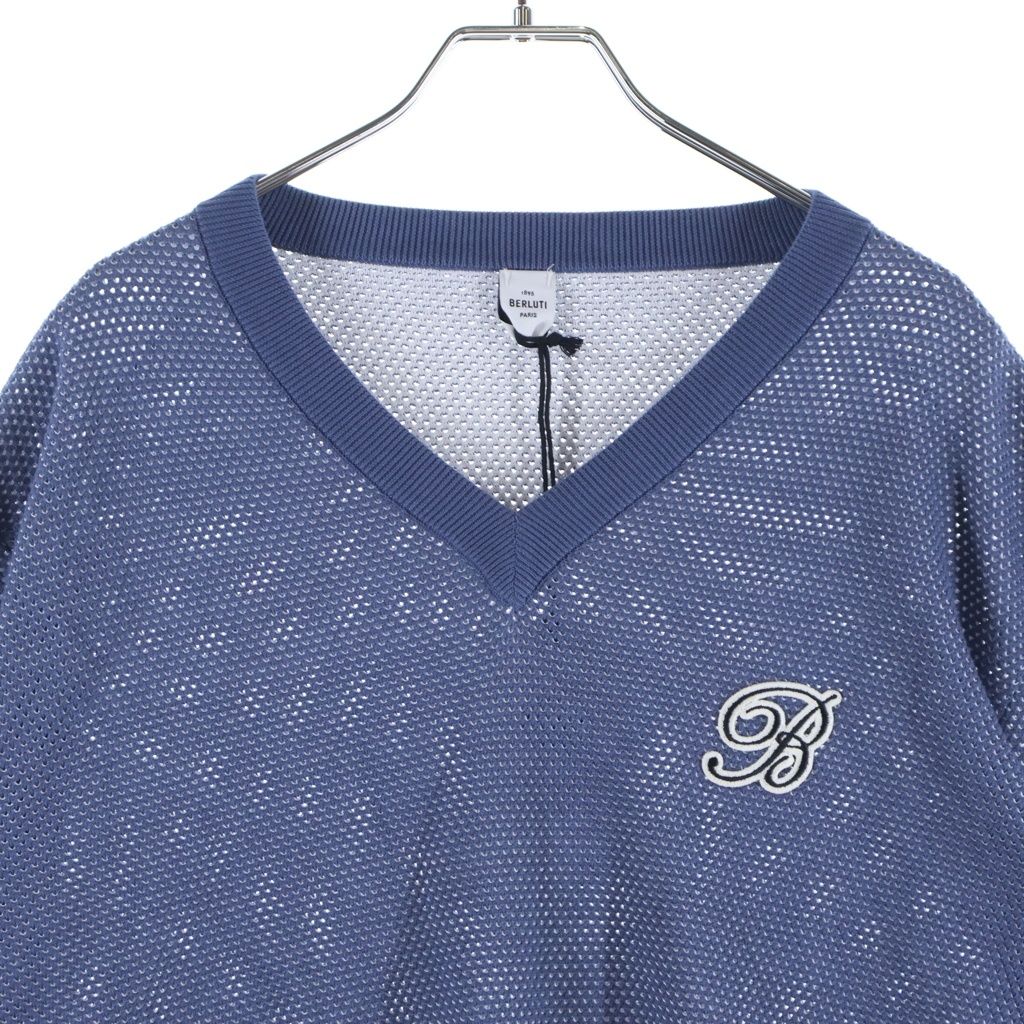 Berluti (ベルルッティ) ワッペン コットン×シルク Vネック ニット