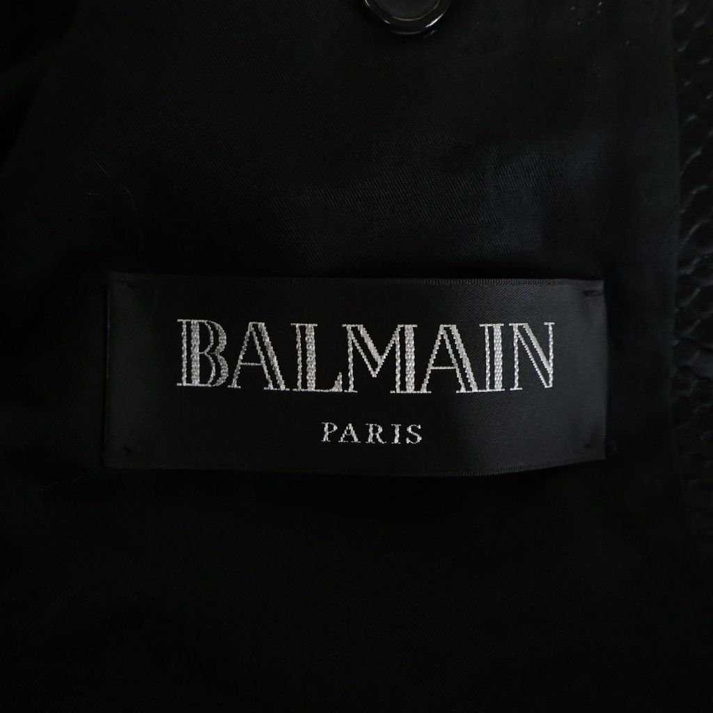 BALMAIN (バルマン) パイソン型押し 金ボタン 1B ショールカラー