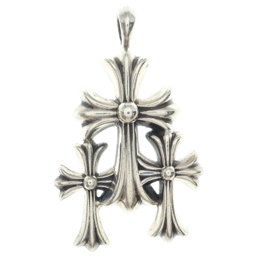 CHROME HEARTS (クロムハーツ) 3 CH CRS SML トリプルCHクロス スモール ペンダントトップ シルバー BCA201